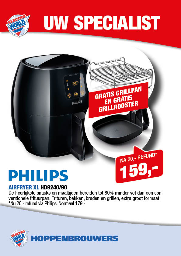 Wolf in schaapskleren Onderling verbinden Maan Philips Airfryer xl HD9240-90 | Electro World Hoppenbrouwers