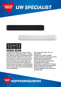 Sonos Beam 549,-   NU OP VOORRAAD